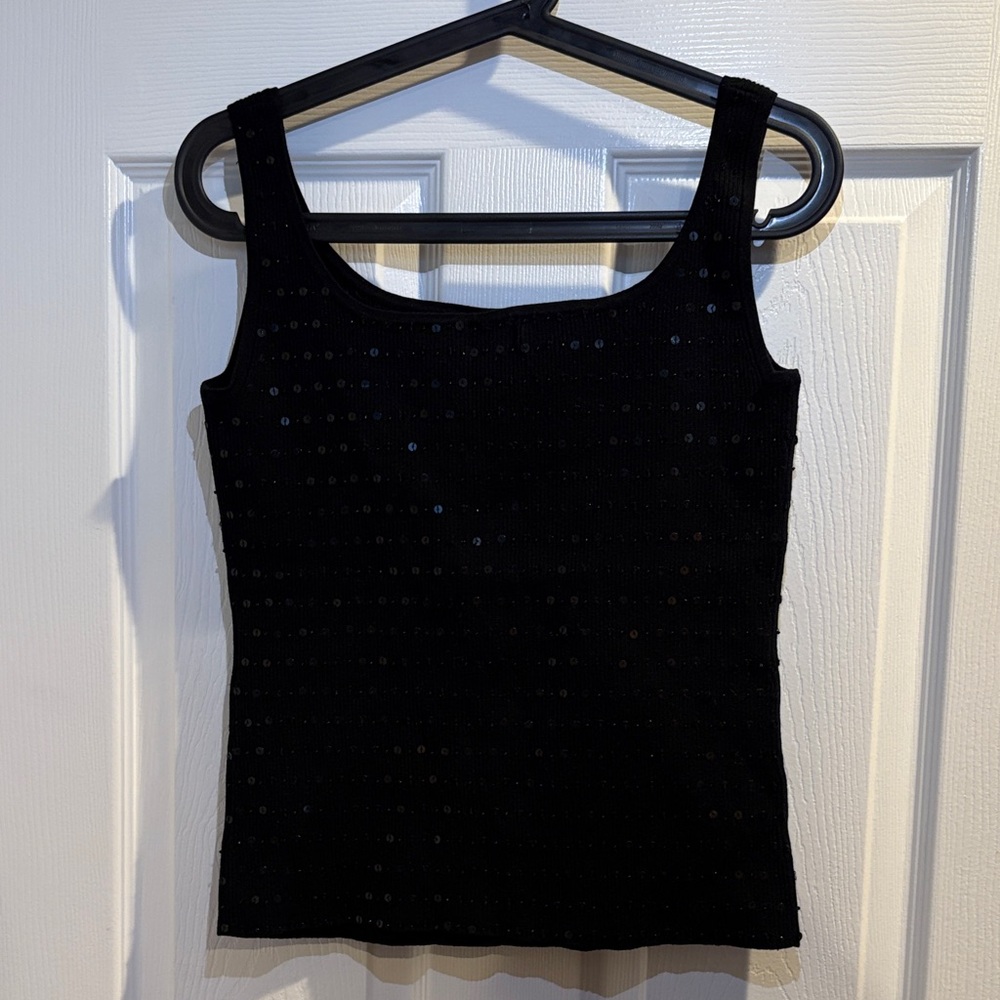 EVIE Black Sequin Tank Top